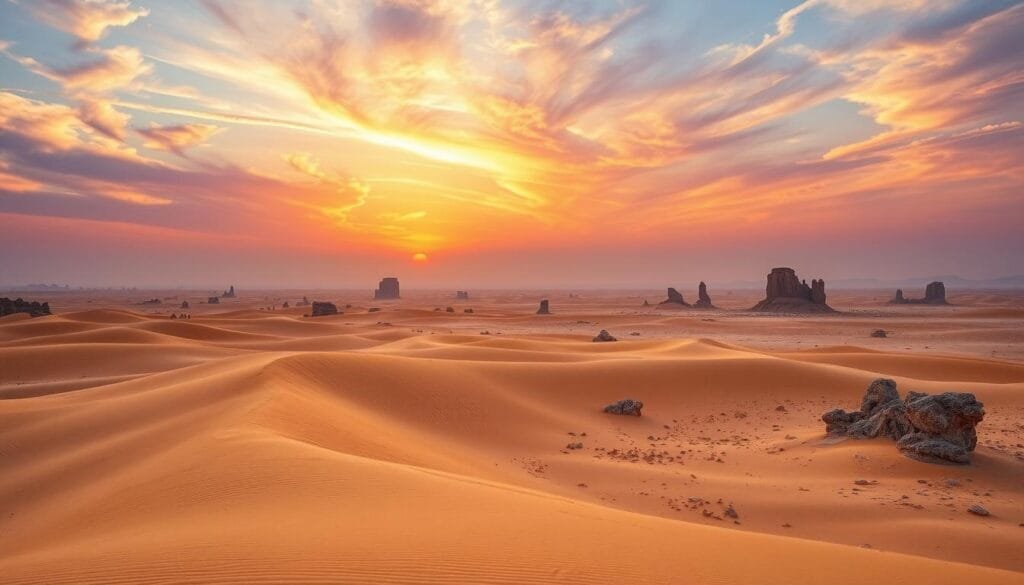 surreal desert landscape in Southern Tunisia